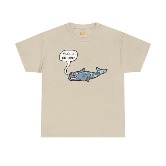 Shark Cartoon Tee — "Whatcha Got There?" Funny Ocean Graphic T‑Shirt