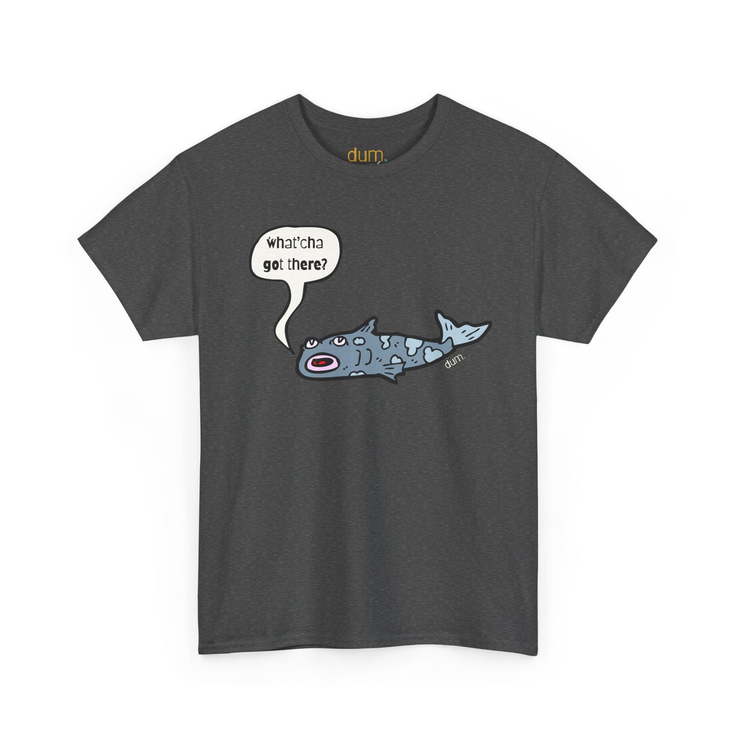 Shark Cartoon Tee — "Whatcha Got There?" Funny Ocean Graphic T‑Shirt